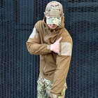 Демісезонна чоловіча Куртка Softshell на флісі з Капюшоном та Липучками під шеврони койот розмір M - зображення 6