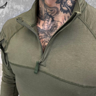 Чоловічий Убакс Combat із Посиленими ліктями та Липучками під Шевроні / Міцна статутна Рубашка олива размер XL - изображение 2