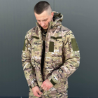 Зимова чоловіча Куртка Softshell на флісі з Капюшоном та Липучками під шеврони мультикам розмір M - зображення 5