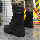 Мужские зимние Ботинки F-1 на меху / Утепленные кожаные Берцы на резиновой подошве черные размер 41 - изображение 4