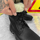 Мужские зимние Ботинки F-1 на меху / Утепленные кожаные Берцы на резиновой подошве черные размер 44 - изображение 3