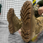 Мужские зимние Ботинки на флисе / Утепленные кожаные Берцы на резиновой подошве койот размер 44 - изображение 6