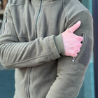 Мужская флисовая кофта с капюшоном и сетчатой подкладкой / Плотная флиска олива размер 3XL - изображение 8