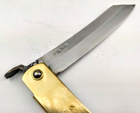 Нож складной Higonokami 120 mm, Aogami сталь, рукоятка - латунь, Honmamon (1115373) - изображение 4