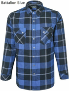 Тактическая рубашка в клетку LA Police Gear Backup Light Weight Flannel Large, Bunker Blue - изображение 8