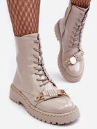 Жіночі зимові черевики високі S.Barski D&A MR870-67 38 Світло-сірі (5905677949490) - зображення 8