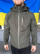 Куртка армейская SoftShell Олива осень/зима на флисе S (0511) - изображение 1