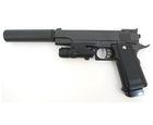 Страйкбольный пистолет Кольт 1911 (Colt M1911) Galaxy G6A с глушителем и ЛЦУ - изображение 6