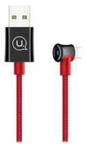 Кутовий плетений кабель Usams USB - Apple Lightning 2 м Red (6958444962108) - зображення 1
