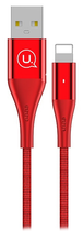 Kabel pleciony Usams USB - Apple Lightning 0.25 m czerwony (6958444955339) - obraz 1