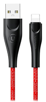 Kabel pleciony Usams USB - Apple Lightning szybkie ładowanie 1 m czerwony (6958444983479) - obraz 1