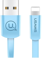 Кабель плоский Usams U2 US-SJ199 USB - Lighting 1.2 м Блакитний (6958444955179) - зображення 1
