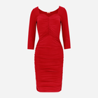 Sukienka ołówkowa damska Makover K006 S Czerwona (5903068458064) - obraz 3