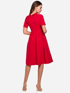 Sukienka trapezowa damska Makover K028 XL Czerwona (5903068461521) - obraz 2