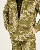 Костюм камуфляжный утепленный на флисе, куртка с капюшоном, ткань софтшелл пиксель, 52 - изображение 5