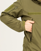 Костюм камуфляжный утепленный на флисе, куртка с капюшоном, ткань софтшелл, цвет олива, 56 - изображение 5