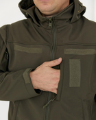Костюм камуфляжний утеплений на флісі, куртка з капюшоном, тканина софтшелл, колір олива 60 - зображення 4