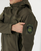 Костюм камуфляжный утепленный на флисе, куртка с капюшоном, ткань софтшелл, цвет олива, 48 - изображение 14