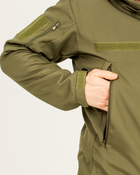 Костюм камуфляжный утепленный на флисе, куртка с капюшоном, ткань софтшелл, цвет олива, 52 - изображение 8