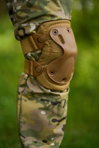 Тактические наколенники защитные коричневые (койот)/ горчичная подкладка - изображение 2