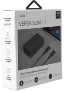 Мережевий зарядний пристрій UNIQ Versa Slim USB-C PD 18 W + кабель USB-C Black (8886463668078) - зображення 3