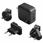Мережевий зарядний пристрій Energea Travelite 66 W 1 x USB + 2 x USB Type-C PD-PPS-QC 3.0 6 Black (6957879424878) - зображення 1