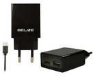 Ładowarka sieciowa Beline 2 x USB + USB Type-C 2 A Czarna (5900168331266) - obraz 1