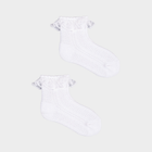 Zestaw skarpetek dla dzieci YOCLUB 3Pack Girl's Socks With Frill SKL-0009G-0100 31-34 3 pary White (5904921625050) - obraz 2