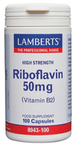 Kompleks witamin Lamberts Riboflavin 50 mg 100 caps (5055148401542) - obraz 1