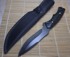 Нож Охотничий OD105 Black толстый клинок, металлическая рукоять - изображение 1