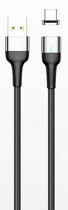 Kabel magnetyczny Usams U28 Fast Charge USB - Type-C 2 A / Type-C 3 A 1 m pleciony Szary (6958444965994) - obraz 1