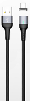 Кабель магнітний Usams U28 Fast Charge USB - Type-C 2 A / Type-C 3 A 1 м плетений Steel (6958444965970) - зображення 1