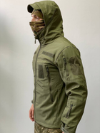 Армейская куртка SoftShell водонепроницаемая, теплая, цвет олива, XXL - изображение 6