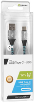 Kabel Tracer USB-A do USB Type-C 1m Czarny/Niebieski (TRAKBK46266) - obraz 3