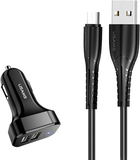 Ładowarka samochodowa Usams C13 2.1A + kabel USB/USB-C Black (6958444985985) - obraz 1