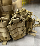 Плитоноска с подсумками Attack Tactical, цвет – Койот, система MOLLE с подсумками, plate carrier molle placard - изображение 5