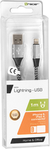Kabel Tracer USB-A do Lightning 1 m czarny/srebrny (TRAKBK46268) - obraz 3