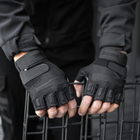 Тактические беспалые перчатки военные армейские защитные охотничьи Черные M (23994) Kali - изображение 6