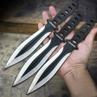 Метальні ножі набір 030 з 3 штук, важкі клинки чорного кольору - зображення 1