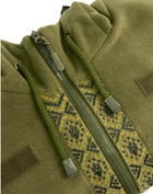 Кофта Tactic4Profi флис хаки с капюшоном с вышивкой Орнамент№2 р. 6XL (60) - изображение 3