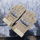 Зимние утепленные перчатки с косточками и сенсорными накладками олива размер L - изображение 7