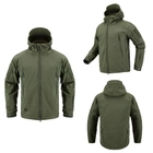 Мужской Костюм Soft Shell с полиуретановой мембраной / Куртка + Брюки с флисовой подкладкой олива размер L - изображение 2