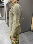 Армейська кофта флісова WOLFTRAP, тепла, розмір XXL, Олива, Камуфляжні вставки на рукава, плечі, кишені - зображення 3