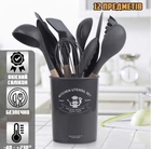 Набір кухонного приладдя 12 предметів Чорний Kitchen Set