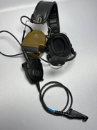 Активні навушники з мікрофоном та PTT кнопкою 3M Peltor COMTAC V Coyote - зображення 1