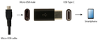 Adapter Gembird Micro USB to USB Type-C Black (A-USB2-CMmF-01) - obraz 2