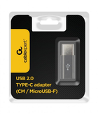 Адаптер Gembird USB 2.0 Type-C adapter (CM/MicroUSB-F) Black (A-USB2-CMmF-01) - зображення 3