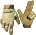 Мужские военные тактические полнопалые перчатки из нейлона мультикам размер L - изображение 1