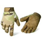 Мужские военные тактические полнопалые перчатки из нейлона мультикам размер L - изображение 5