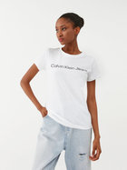 Koszulka damska basic Calvin Klein Jeans J20J220253-YAF XS Biała (8719856759551) - obraz 1